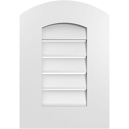 Ekena Millwork Arch Top Surface Mount PVC Gable Vent: Non-Functional, w/ 3-1/2"W x 1"P Standard Frame, 14"W x 18"H GVPAR14X1801SN